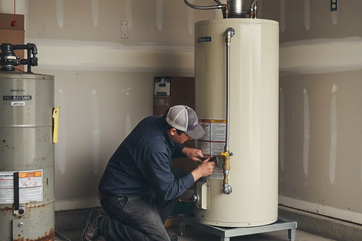 Water heater and shutoff valve replacement in Sweeden