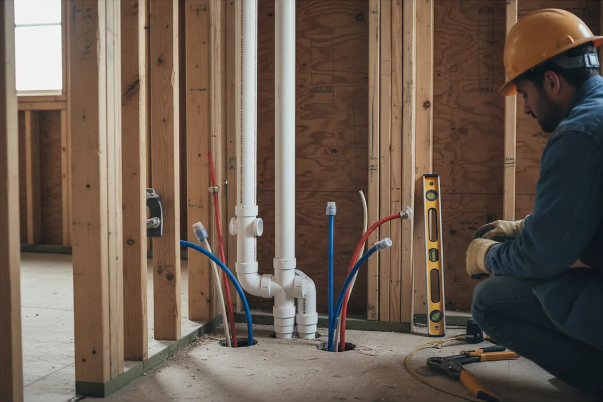 Drain and supply rough-in during Drain Cleaning in Sweeden